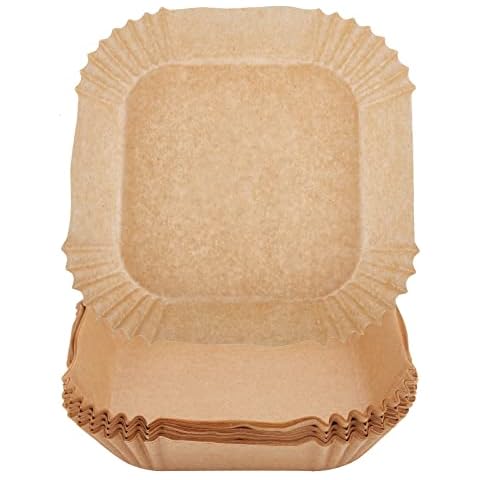 Air Fryer Parchment Paper Liner, 6.3 Inch Air Fryer Liners Square 100pcs, Air Fryer Disposable Paper Liners Oil-Proof, Water-Proof, Food Grade Baking Paper for Air Fryer Accessories Microwave Cover