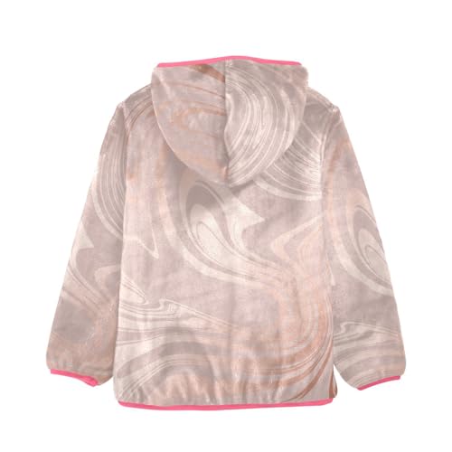 OTVEE Rose Gold Marble Pattern Kids Hoodie Jacket Fall Spring Full Zip Warm Outwear Coat2