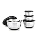 Price comparison product image Relaxdays BOWLY, Set of 4, Diameter: 15.5/17/21/25.5 cm, Mixing Set Stainless Steel with Aroma Protective Salad Serving Bowl with Fresh-Preserving Lid, Silver/Black, 25.5 x 25.5 x 14.5 cm