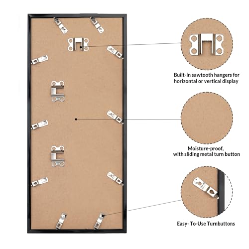 LaVie Home 12x30 Picture Frame for Wall Display, 12x30 Black Picture Frame with HD Plexiglas, 12 x 30 Frame 1 Pack, Display Frame for Vertical or Horizontal, Classic Collection