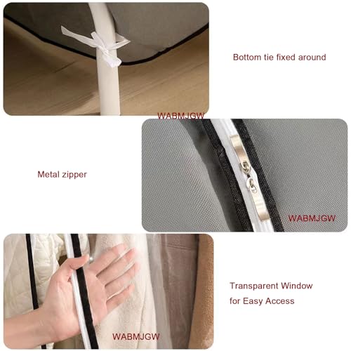 Funda protectora a prueba de polvo para perchero, protector transpirable con cremalleras para vestidos y abrigos