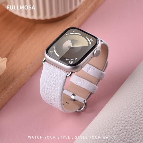 Image of Fullmosa Leather Band Compatible with Apple Watch Band 42mm 44mm 45mm 46mm 49mm, Genuine Leather Replacement Strap for iWatch Ultra3 /2 /1 SE3 /2 /1 Series 11 10 9 8 7 6 SE 5 4 3