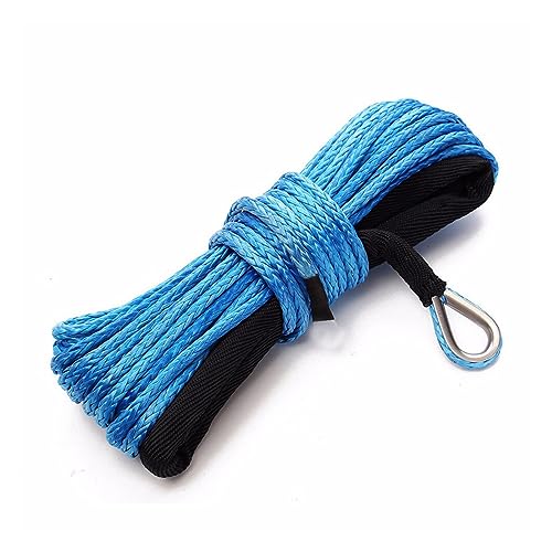Câble de treuil synthétique solide bleu avec structure tressée