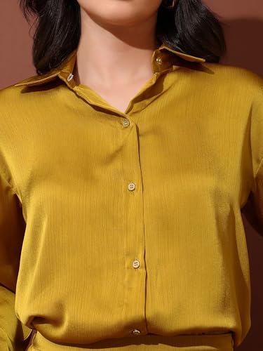 Image of PURVAJA Women's Full Sleeve Shirt & Trouser Solid Co-ords