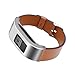DuiGong Leather Strap Compatible for Garmin vivofit 3 Replacement Band with Silver Stainless Steel Protector Case, S/M & M/L (Brown)