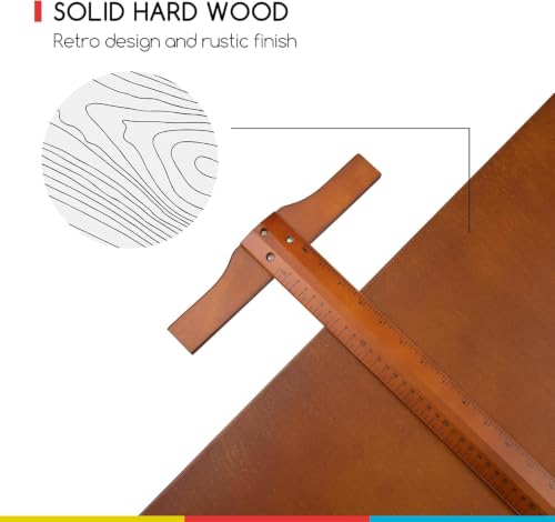 Image of MEEDEN Extra-Large Wood Drafting Table: 42 inch x 30 inch Artist Drawing Desk - Height Adjustable Art Craft Table - Tilting Table for Adults Painting Reading Writing Sketching