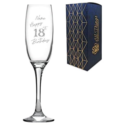 Personalised Engraved Champagne Flute for 18th Birthday Cover