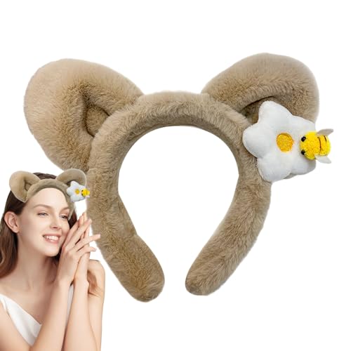 Hogvinnatil Diademas Suaves Para Cabello de Mujer | Bandas Antideslizantes Para La Frente,Accesorios Antideslizantes Con Orejas de Oso Para Lavado de Cara, Estilo Diario, Yoga, Pilates, Spa y