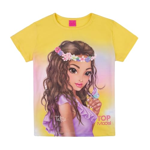 TOPModel Niña Camiseta con Talita 75012 Amarillo, Talla 164, 16 años