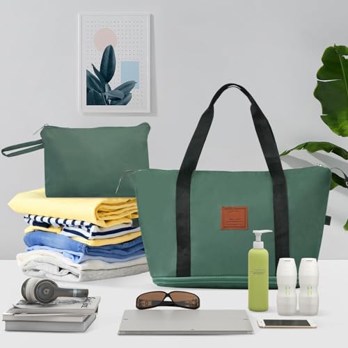 Hardshell Luggage Sets, 3 Piece Carry-on Suitcases with Wheels, TSA Lock (Green)3