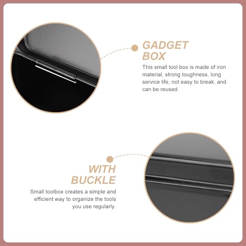 Boîte à outils en fer épais Zerodeko mini coffret portable noir 190mm - 6