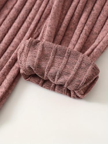 Image of Girls 6 Pieces Knit Outfits Short Sleeve Tee Tops and Pants Clothing Set 4-12Y