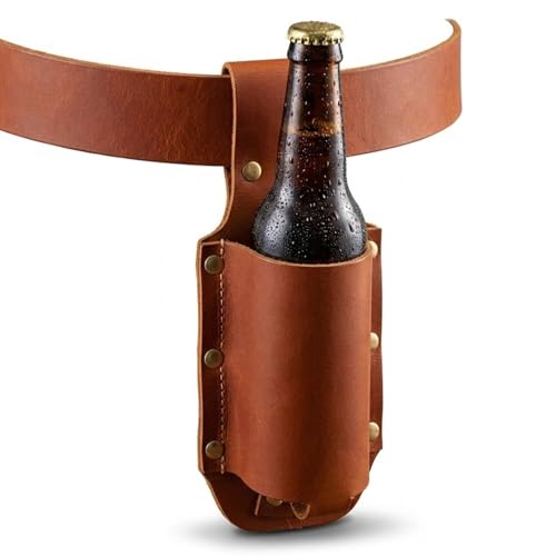 QCWN Beer Holste Belt PU Leather Beer Holder Belt Buckle Beer Holder Western Gifts and Cowboy Accessories Fun Beer Jacket for Cowboy Gun Holster Costume Beer Gifts - Image 3