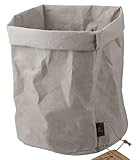 Designer Krempelkorb Gr. XL Rund - 35x25cm | Aufbewahrungskorb aus TecCell | Lederoptik | VEGAN | Deko-Box | Geschenkbox | Papierkorb | in Vier tollen Farben Schwarz (Schwarz) (Grau)