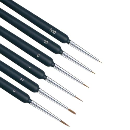 Image of TASMAX 000 Brush for Painting Brush Set Detail Paint Brush Set for Miniature Painting Brushes Set Fine Tip Brushes with Ergonomic Handles Suitable for Acrylic Painting Oil Face Nail for Fine