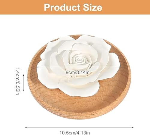 Difusora Aceites Esenciales de Madera, Difusor de Aire en Piedra Perfumada Difusor Floral Aroma Stone para Dormitorio Sala de Estar Baño Oficina y Coche - imagen 7