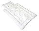 TM Maxx Baby Set Kinder Set Motiv Ringe Decke Bettdecke Steppbett und U-Kissen Öko-Tex Standard 100 Mikrofaser Weiß Faserbällchen Füllung Nachhaltiges Produkt