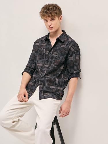 Image of THE BEAR HOUSE Men's Abstract Brushstroke Overshirt