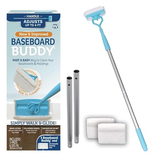 Baseboard Buddy – Baseboard & Molding Cleaning Tool! Includes 1 Baseboard Buddy and 3 Reusable Cleaning Pads, As Seen on TV