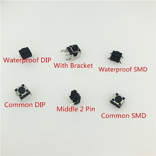 Micro interruptor tactil 6x6 kit de boton de llave PCB interruptores tactiles SMD Dip 100 ud 7