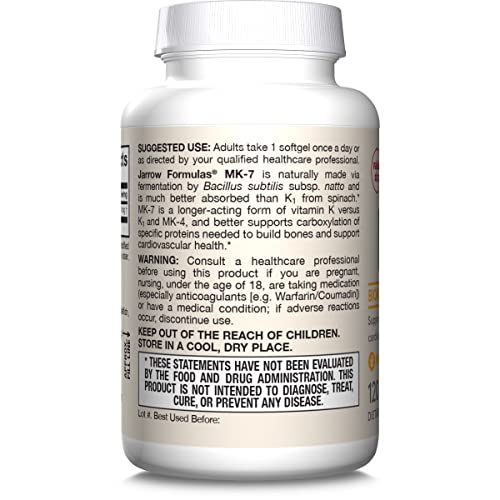 Jarrow MK-7 90 mcg, Bioactive Form of Vitamin K2, 120 Softgels - image 9