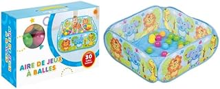 حوض كرات بطبعة حيوانات للأطفال مع 30 كرة ملونة (حوض كرات بتصميم حيوانات)