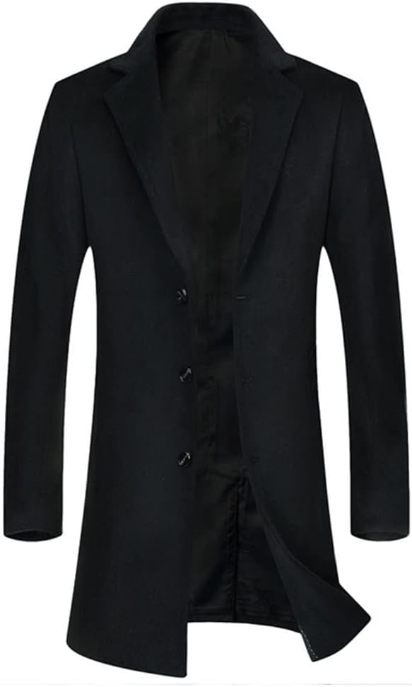 Winter Men's Large Yards In The Long Section of The Coat Business Casual Tweed Trench Coat