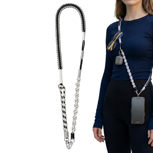 3-in-1 Phone Lanyard, Crossbody, Neck & Wrist Strap, Black and White by LANYWAVE - Used condition - US$12.98