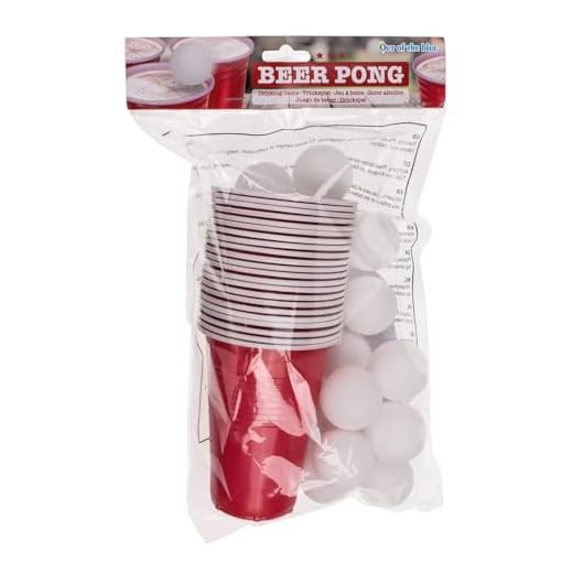 Out of the blue Juego de Beber/Beer Pong / 15 Bolas y 22 Vasos de 550 ml/Material: Plástico