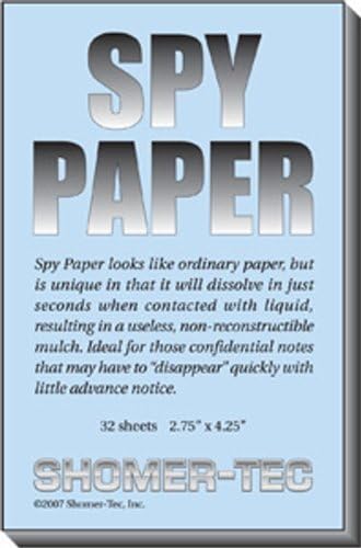 Dissolving Spy Paper by Shomer-Tec