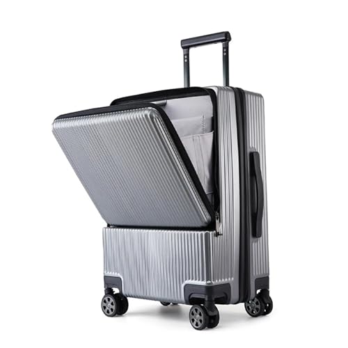 Suitcase Aluminium Frame Trolley Luggage Business Travel Suitcase On Wheels Suitcase with Laptop Bag (Color : Zipper2, Size : 24inch)2