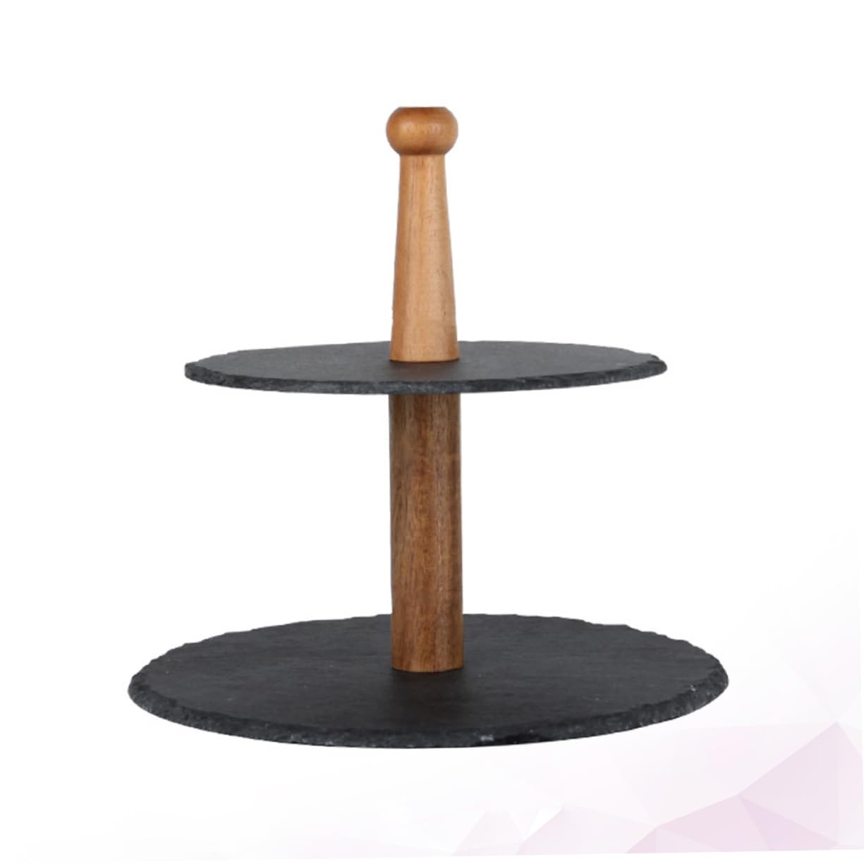MAGICLULU Plateau de Sushis Rond Japonerie à Deux Niveaux en Bois 1 Pièce