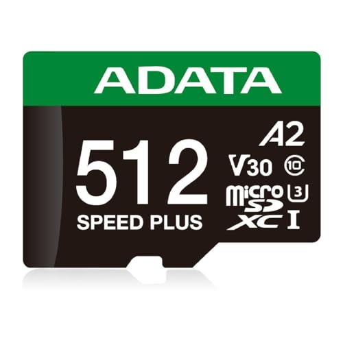 ADATA Speed Plus 512GB microSDXC UHS-I [J[h A_v^[t ő180MB/b U3 V30rfI}CNSDJ[hΉ 2pbN