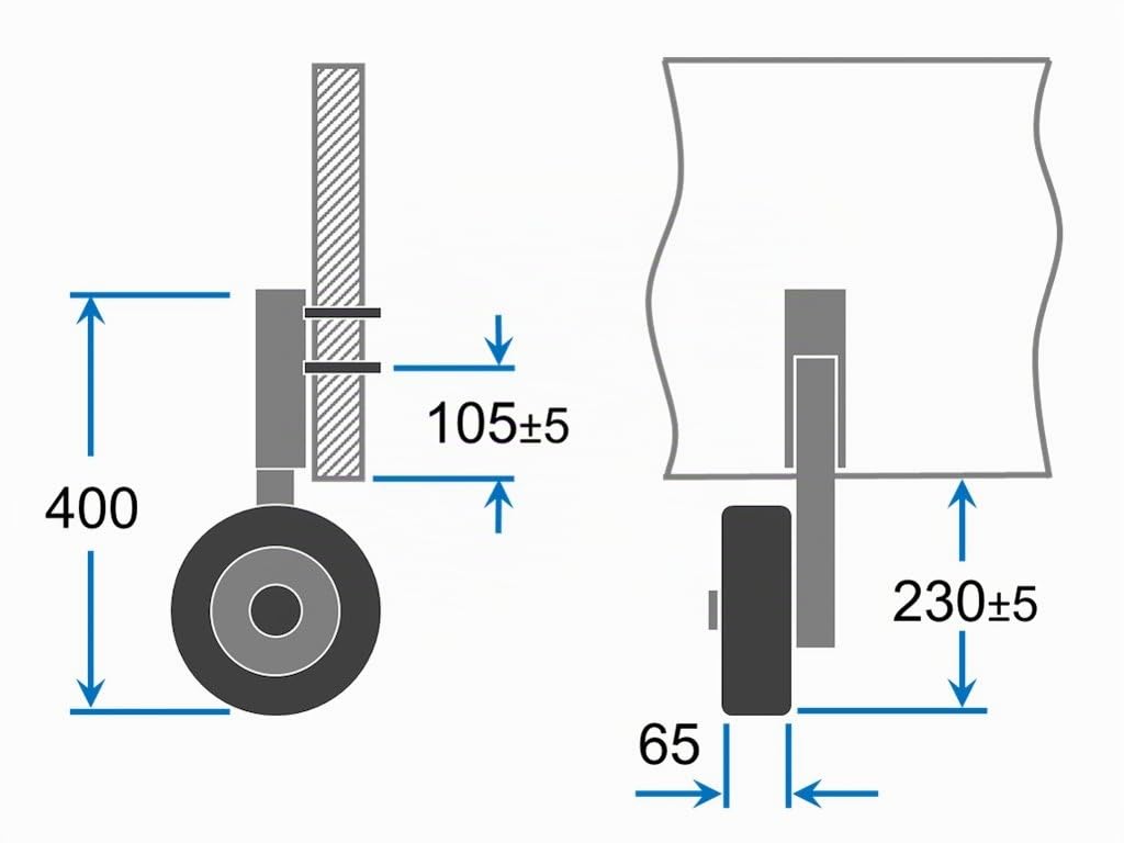 SUPROD Roues de halage Roues de Mise à l'eau pour annexes pour pneumatiques Pliable Utilisation d'une Seule Main Acier Inoxydable A4 HD200