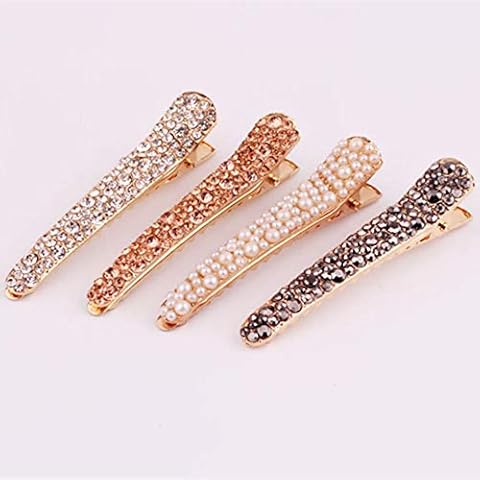 WHITEBRIDGE 4pcs Crystal Alligator Clips for Women Girls Cover