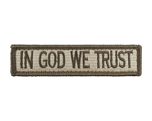 in God We Trust Tactical Hook and Loop Fully Embroidered Morale Tags Patch 1x4 (Subdued)