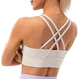 Ukaste Women's Studio Essential Crisscross Strappy Sports Bra Medium Support Workout Bras for Women