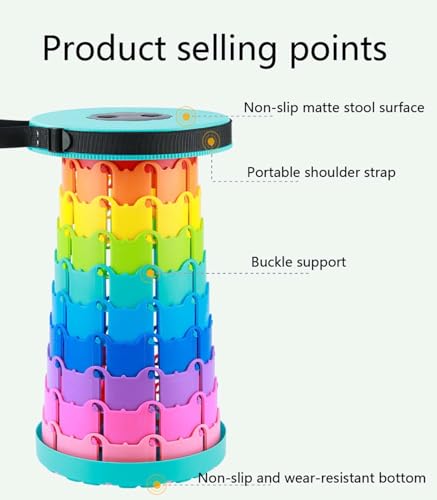 Tabouret pliant rétractable de camping G 25x45cm avec sac