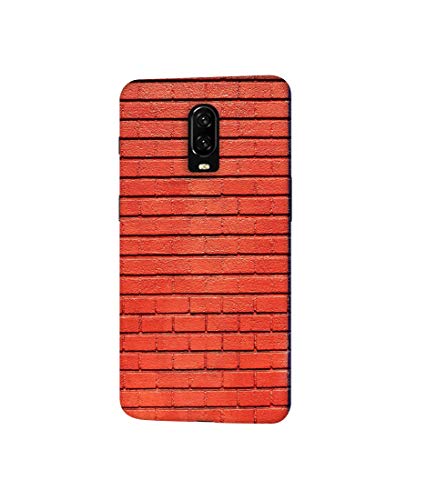 Image of Amazon Brand - Solimo Designer Red And Purple Brick 3D Printed Hard Mobile Back Case Cover Compatible for OnePlus 6T