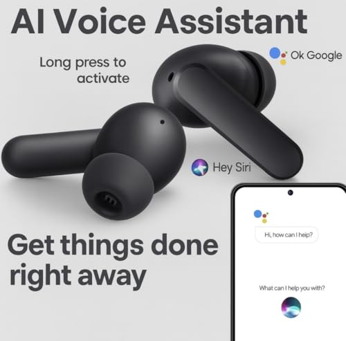 Image of True Wireless Earbuds, Black, Bluetooth in-Ear Headphones with Charging Case