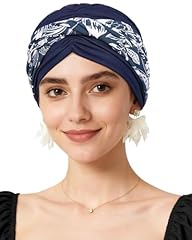 Dark Navy Blue White Print