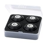 Dynavox Highend Dual-Absorber 4er-Set, Entkoppler aus Aluminium mit Zwei dämpfenden Silikongummis, Aufnahme aus Edelstahl für Lautsprecher und Racks, schwarz - 5