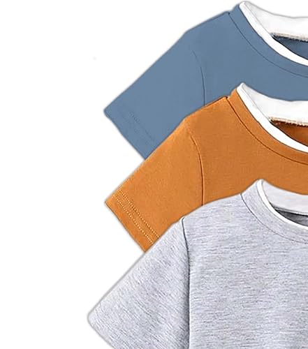 Image of KYDA KIDS 100% Cotton Regular Fit Half Sleeve Solid Round Neck Tshirt for Boys (Pack of 3)