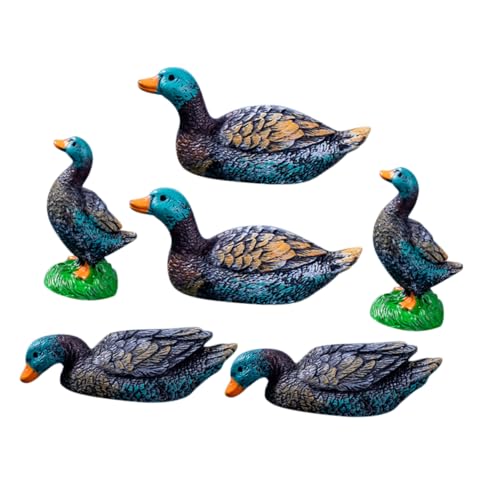 BESPORTBLE 6Pcs Miniature Duck Statues Adorable Animal Decorations for for Fairy Garden Decor and Unique for All Occasions