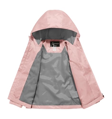 Image of Boys Girls Rain Jackets Lightweight Waterproof Hooded Raincoat Lined Windbreakers for Kids