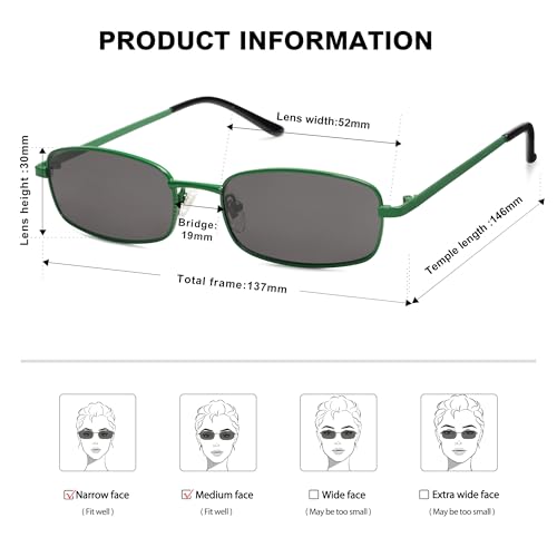 Image of SOJOS Trendy Rectangle Sunglasses Womens Mens, Retro 80s 90s Y2k Chic Narrow Thin Skinny Sunnies SJ1187 | Retro 80s 90s 2000s Chic Narrow Thin Skinny Frame UV400 Protection Lenses
