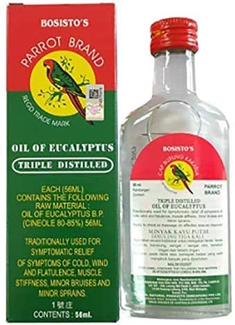 2 x 56ml Bosisto's Parrot Brand Eucalyptus Oil Pain Killer oil - Muscle/Joint/Low back/Stiff Neck (2pcs)