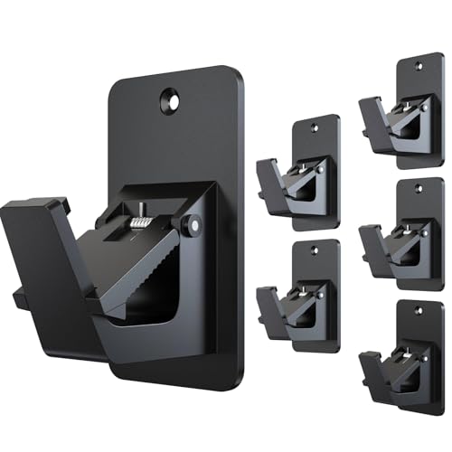 WEKIWGOT Soporte para barra de cortina sin taladrar, soporte autoadhesivo con tornillos, gancho para cortina, soporte para barra de cortina para baño, cocina, salón, dormitorio (6 unidades)