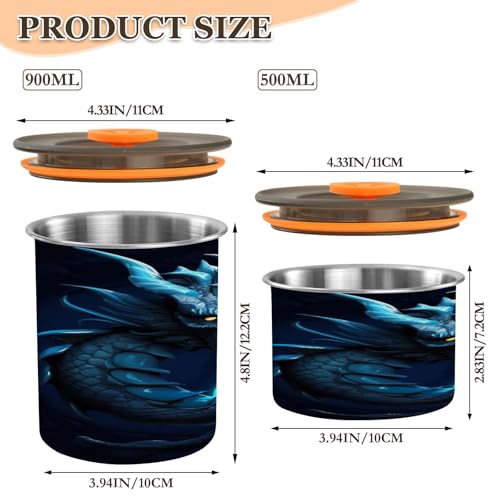 Contenedor de café al vacío Qilmy Blue Dragon 17oz acero inoxidable miniatura 3