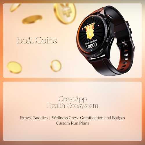 Image of boAt Luxury Smart Watch Enigma Radiant W / 1.43 inch(3.63 Cm) AMOLED Display, Functional Crown, BT Calling, Upto 6 Days Battery, Sports Modes, Guided Breathing, Smart Watch for Men & Women, Black